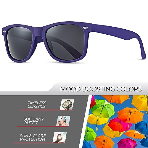 Image of Retro Rewind Polarized Sunglasses for Women Men - UV400 Classic Square Vintage Shades Trendy Unisex Sun Glasses
