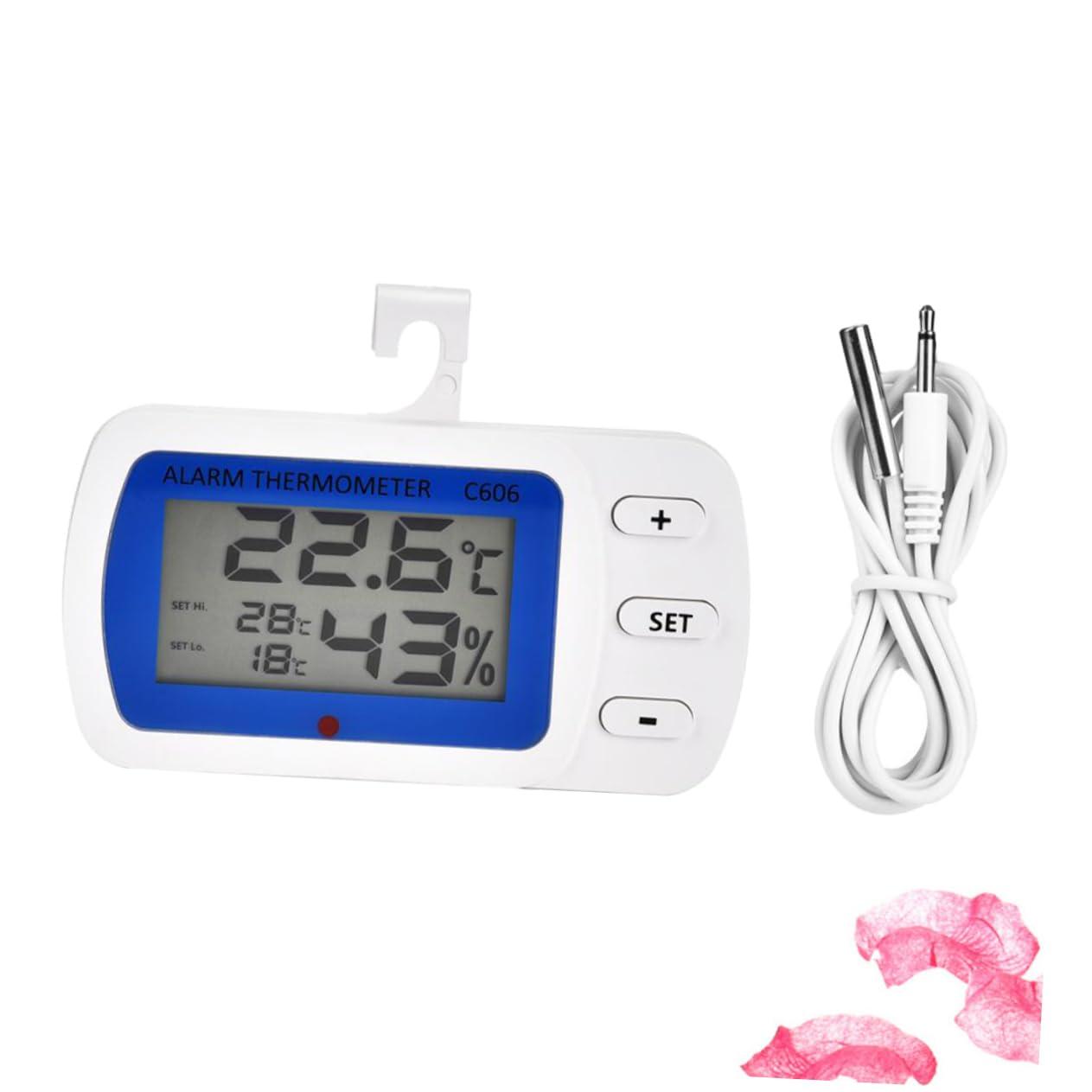 Amosfun 3 Piezas Termómetro Digital Termómetro Exterior Termometro Interior y Exterior Alarma De Alta y Temperatura Termómetro C606 Blue