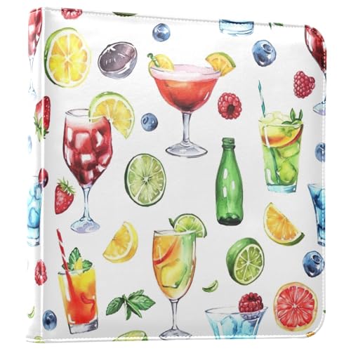 Álbum de fotos adhesivo DIY con estampado de frutas y bebidas de verano, encuadernado con anillas, 40 páginas, 8x10 para recuerdos miniatura 1