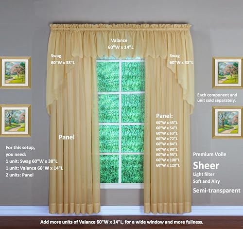 Today's Curtain Emelia Original Voile Panel 90", Gold, 60" W x 90" L by Today's Curtain - Image 6