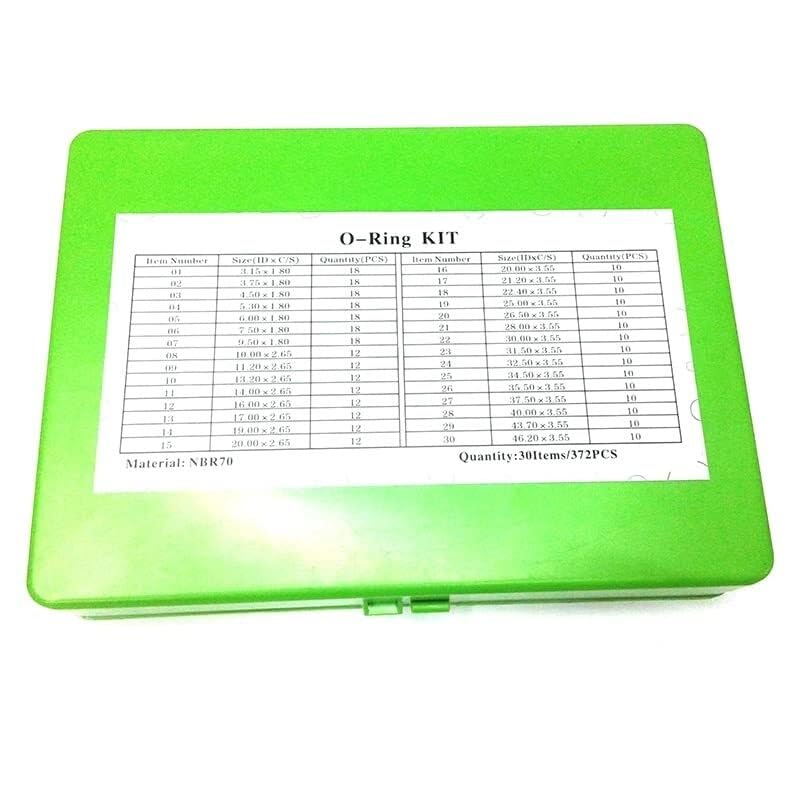 Kit d'assortiment de Joints toriques métriques 70 Marron FKM, Joints toriques automatiques FKM-red390/jaune391/rouge382/vert372 – (Taille : Jaune 391)(Green 372)