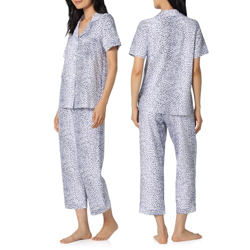 Image of Bed Head PJs Womens Matching Pajamas - Soft Organic Cotton Button Down PJ Shirt & Cropped Pants Set - Loungewear & Sleepwear