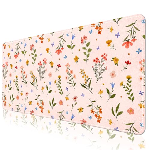 Grand tapis de souris cuir synthétique motif floral tapis bureau XL