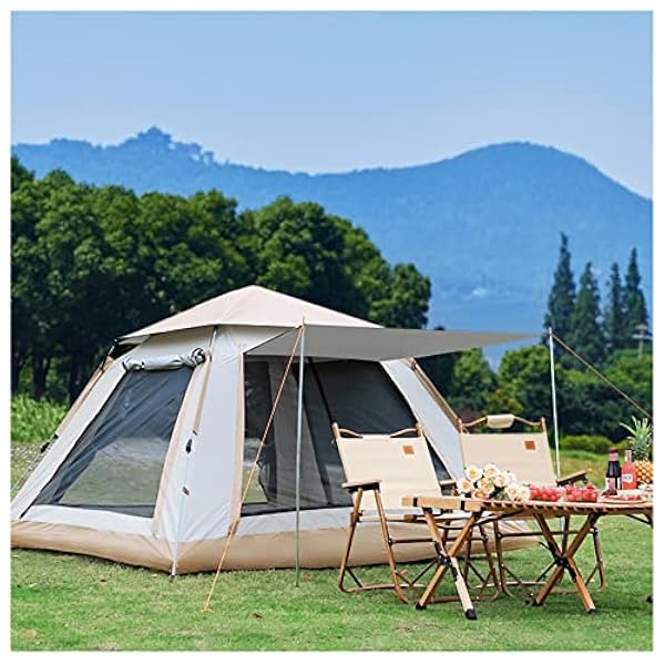 Dome Tent 4 Man Waterproof,Double Doors and Four Windows Tunnel Tent Practical Advanced Tunnel Tent Ideal for Camping in the Garden