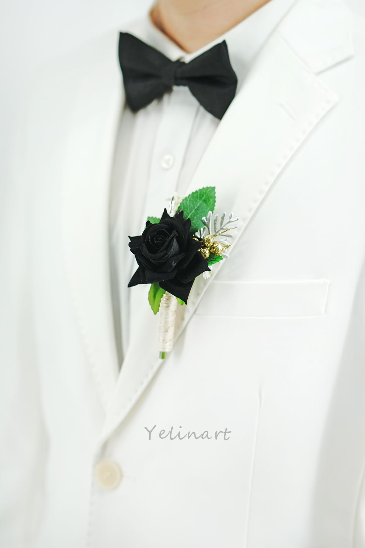alice mccall black and white dress Corsage and Boutonniere Set main image 0
