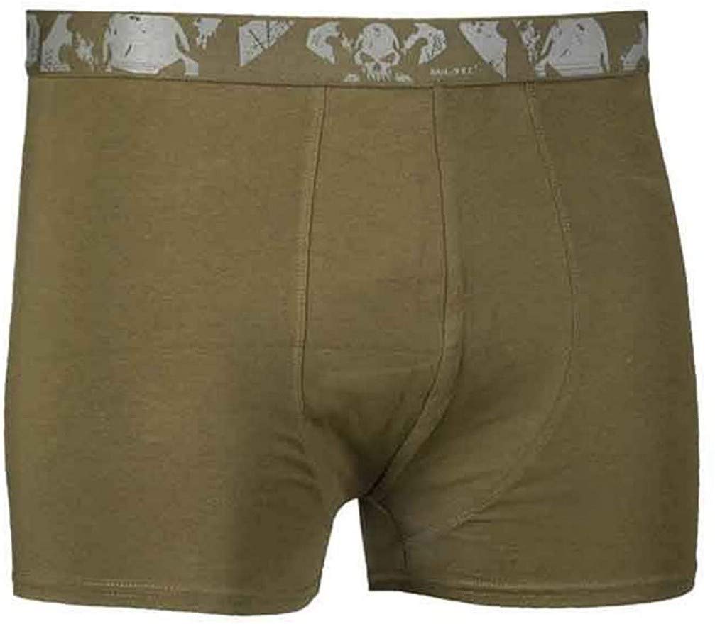Mil-Tec Men's Skull Boxer Shorts, Olive, L
