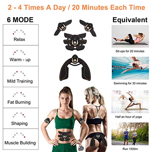 gazechimp Estimulador De Tonificação Muscular Corporal Abdominal, Braço, Quadril, 30 Almofadas De Ge