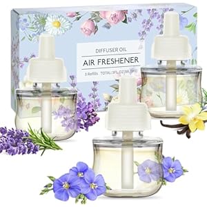 SCENTORINI Duftölflakon Set, Raumduft & Lufterfrischer, Raum duft Duftöl, 3 x 29ML Duft – Vanille, Lavendel, Leinen, Duftflakons Nachfüller Geeignet für Air Wick Duftstecker, Räume, Bäder, Schauraum