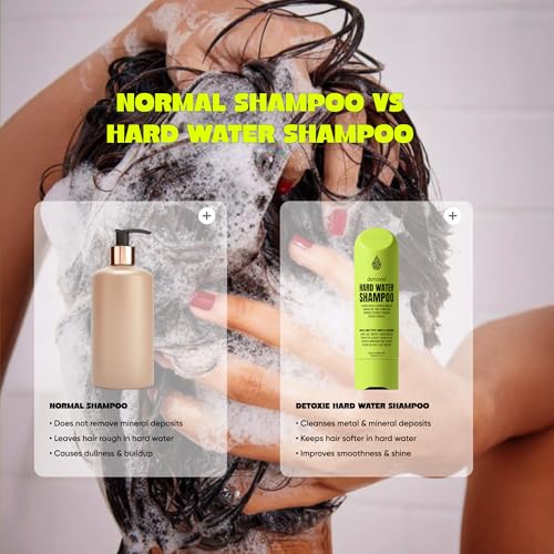 Image of Detoxie Hard Water Shampoo 200 ml | Adults & Children | Cleanses Metal, Mineral & Pollution Build-up | Reduces Hairfall | All Hair Types | Amino Acid Complex, Wheatgerm Oil, Keratin & Soy Protein