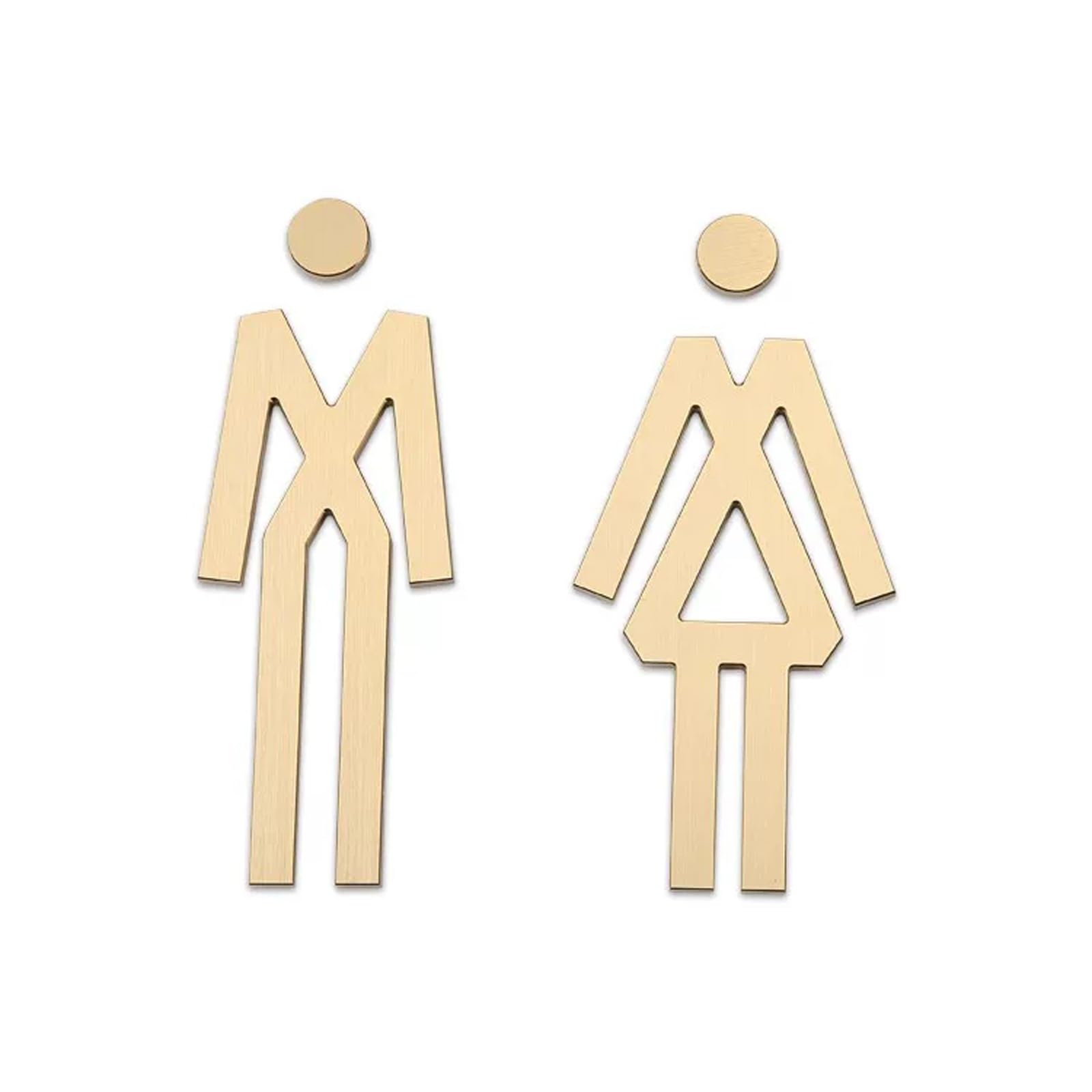 Restroom Sign - Men and Women Bathroom Signs, for Restroom, Bathroom Door and Wall, Toilet, Washroom(Gold)