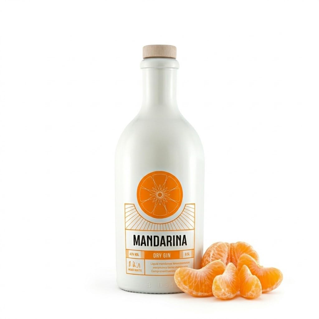 Mandarina Dry Gin 41% Vol. 0,5l - mit 11 Botanicals wie Mandarine, Orange, Limette, Wacholder... handcrafted Citrus Gin- aus Fankfurt-Hessen-Taunus