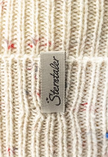 Sterntaler Strickmütze mit Effektgarn - Unisex Beanie - Wintermütze mit stylischem Umschlag und Farbtupfen im Garn - Kindermütze für den Winter - beige, 51
