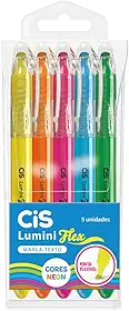 CIS Lumini Flex Neon Marca Texto - Estojo com 5 cores neon