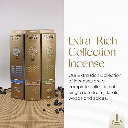 Gonesh-Extra-Rich-Scented-Incense-Sticks-Non-Toxic-10-Slow-Burn-Aromatic-Sticks-Sandalwood-100-Pack Gonesh Extra Rich Scented Incense Sticks Non Toxic 10 Slow Burn Aromatic Sticks Sandalwood 100 Pack