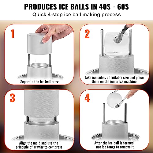 VEVOR Press para Hielos Bola con Molde y Accesorios miniatura 3