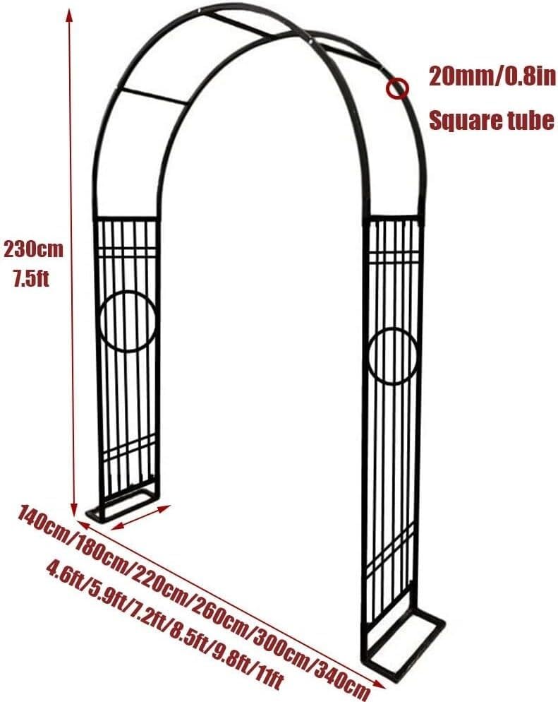 Support d'arche en métal robuste ELzEy grand format 340x230cm pour jardin