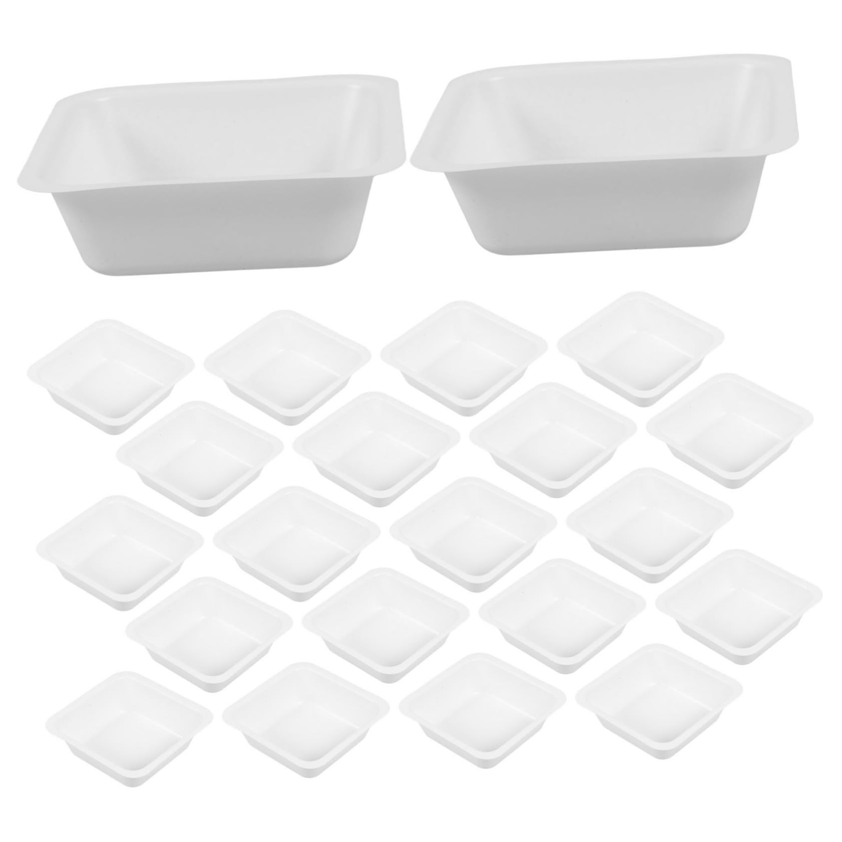 ABOOFAN 5 Set Piatto Di Pesatura Servire Il Vassoio Piazza Barca Di Pesatura Rettangolare Vassoi Di Pesatura Navi Da Pesatura Vassoio Pesi Misurare Pesa Barche Plastica Bianca 20 Pezzi*5