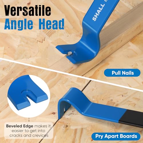 SHALL 4-Piece Flat Pry Bar Set -15" 10" 7.5" 5.5"- Heavy Duty & Mini Nail Puller Crowbar, Utility Claw Bar, Wonder Bar, High-Carbon Steel Flat Bar Tool for Home Remolding & Woodworking 4 SHALL 4-Piece Flat Pry Bar Set -15" 10" 7.5" 5.5"- Heavy Duty & Mini Nail Puller Crowbar, Utility Claw Bar, Wonder Bar, High-Carbon Steel Flat Bar Tool for Home Remolding & Woodworking - Image 4