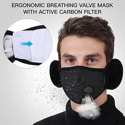 térmica de inverno com válvula de respiraãão de proteãão para a boca reutilizável e lavável com prot