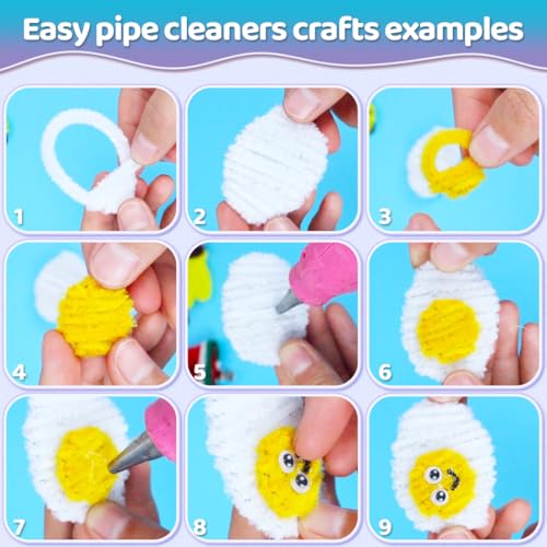 Image of Praisebank Pipe Cleaners,200pcs Macaron Color Chenille Stems for DIY Projecets, Arts & Crafts Supplies for Festival Party Decorations