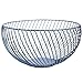 JUNGEN Cesto de Frutas y Vegetales Frutero de Malla de Hierro para Frutas Cuenco de Frutas Soporte de Metal para Pan Frutas Dulces Verduras Almacenamiento Multifuncional 26 * 14cm (Azul)