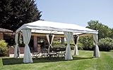 Gazebo rettangolare con struttura in alluminio verniciato epoxy, diametro pali struttura: mm. 100;