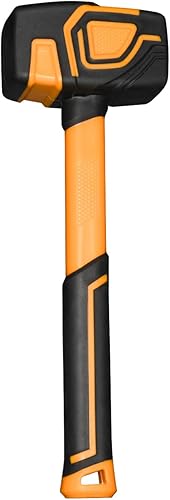 ZUZUAN - Mazo de goma integrado mejorado de 16 onzas con gancho, martillo de mazo con cabeza sólida y mango ergonómico antideslizante de agarre