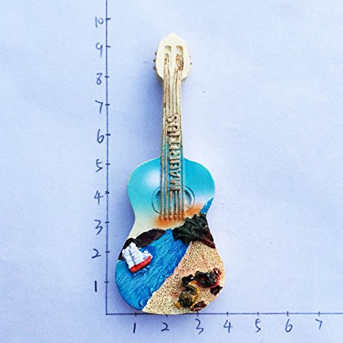 Calamita da frigorifero 3D a forma di chitarra Jamaica souvenir regalo resina Craft Collection