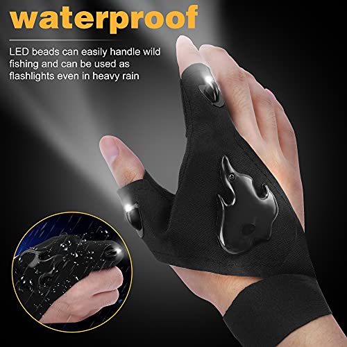 Paultellie Led Flashlight Gloves,Rechargeable Hands Free Light Gloves, Gifts For Men， Cool Gadgets Tools For Outdoor Camping Fishing, Birthday Idea For Men Women Who Has Everything, 1 Pair #TOP3