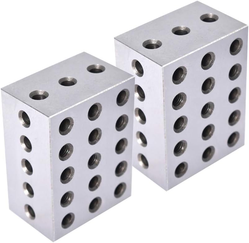 findmall 2-3-4 Blocks Matched Pair 23 Holes (2"x3"x4") 234 Accuracy Ground Machinist Set Up Blocks .0003" HRC 55-62