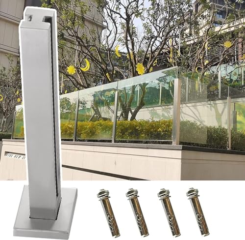 Poste de barandilla de vidrio cuadrado de acero inoxidable para plataforma exterior