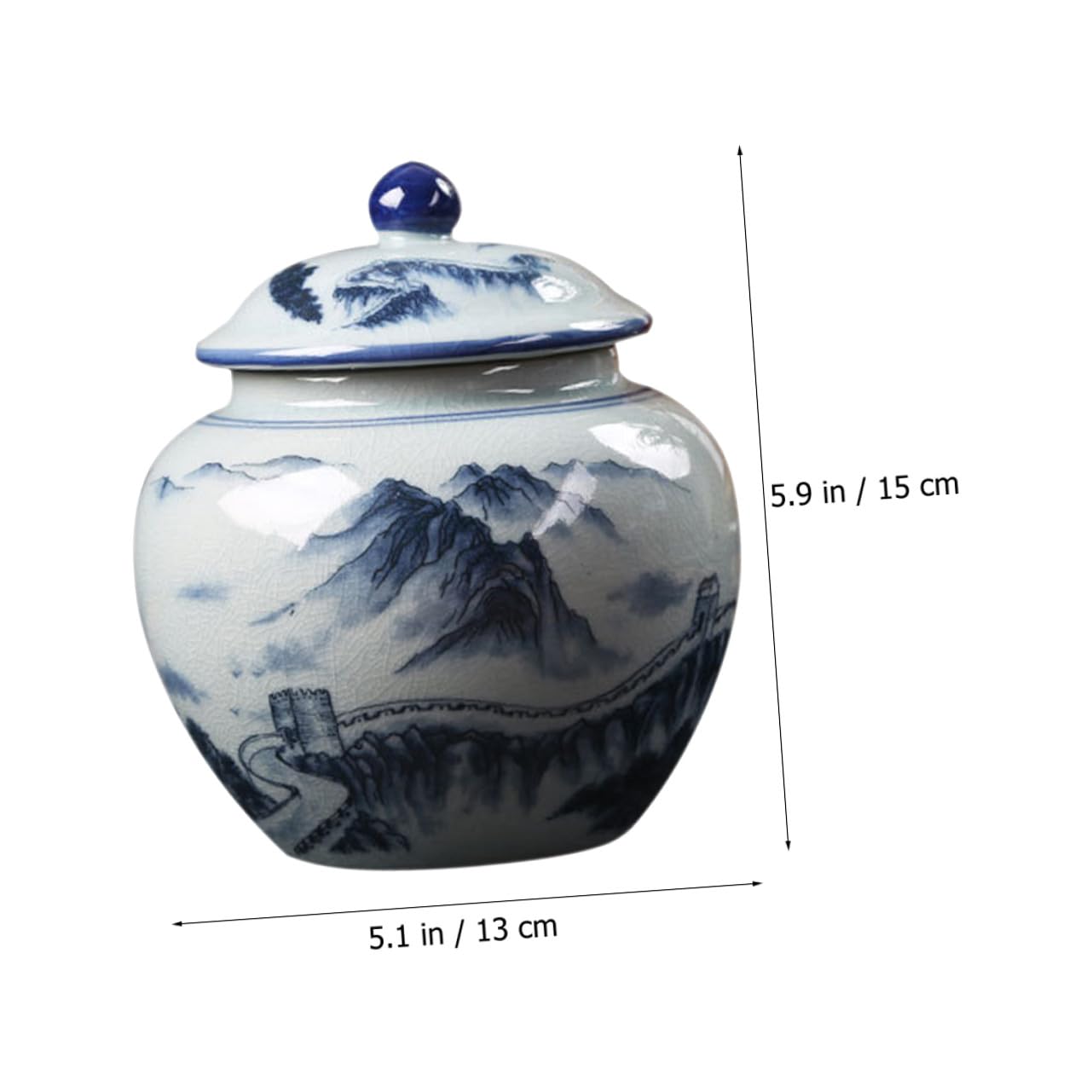 COLLBATH Keramik Vorratsdose im Chinesischen Vintage Stil mit Dicht Schließendem Deckel zur Aufbewahrung von Tee und Nüssen für Zuhause oder Teehaus