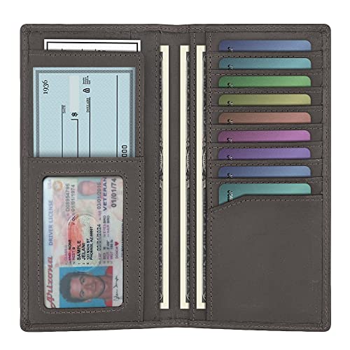 Western Rodeo Pocket Wallet For Men Genuine Leather Checkbook Cover Purse Credit Card Case for Men (Coffee)3