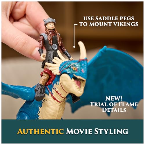DreamWorks Dragons Deadly Nadder & Astrid Action Figures Viking Rider Duo | 13-Inch Nadder Dragon Toy, 3-Inch Astrid Viking Action Figure, Real Feel Wings, Pretend Play Gifts for Kids Ages 4+ - image 4