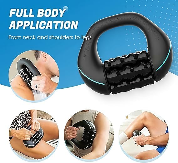 Image of RPM Mini - Rolling Percussive Massager | Percussive Therapy | Whole Body Relief | Deep Tissue and Muscle Recovery | Percussion Massage | Rechargeable | Hands-Free Base |3-Speed Spin-Black