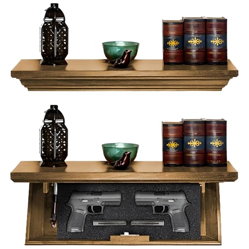 Tactical Traps Patriot 35S Compact Gun Shelf with Trap Door | Compact Firearm Storage with RFID Lock | Easy Installation | Secure & Safe Compartment | 22 ½ ” X 10 ¼” X 4” - Early American