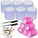 Lockenwickler Set Lockenwickler Selbsthaftend Hair Rollers 12 Größen Haftwickler Selbsthaftende Haftwickler Selbstgriff Halten Haarrolle mit Entenschnabel Schneiden Clips(40mm 60mm)