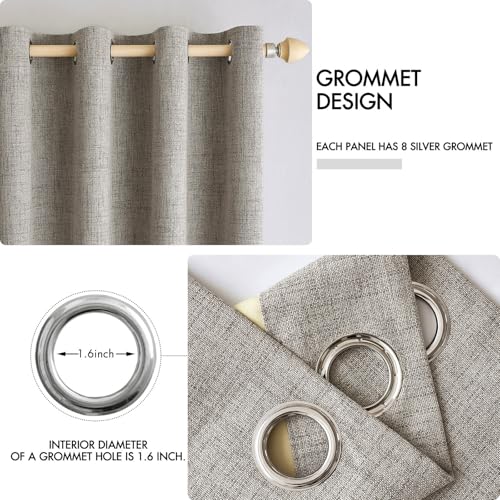 MIULEE 100% Blackout Linen Curtains for Bedroom, 52W x 84L Inch, Linen by MIULEE - Used condition - Image 4