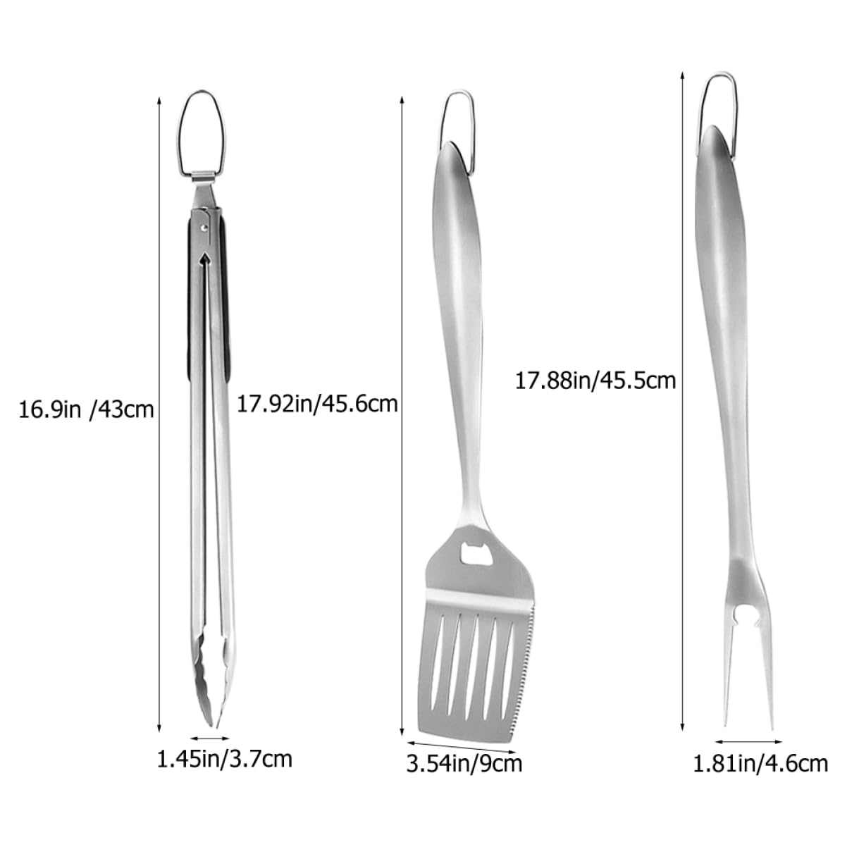 Abaodam Outils De Barbecue Acier Inoxydable Accessoires pour Barbecue Extérieur avec Étui De Rangement Pince à Aliments Et Pelle De Cuisine pour Grillades