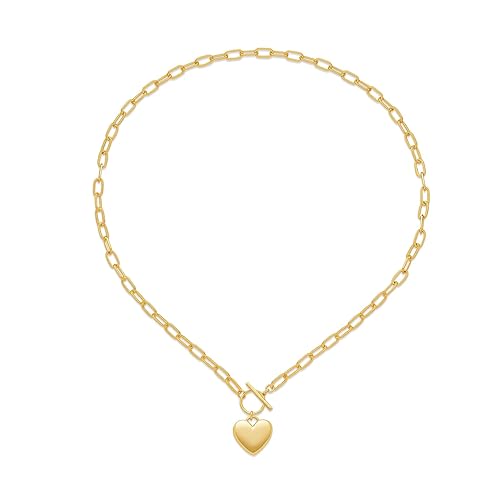 Heart Necklaces for Women, 14K Gold Plated Heart Pendant Necklaces