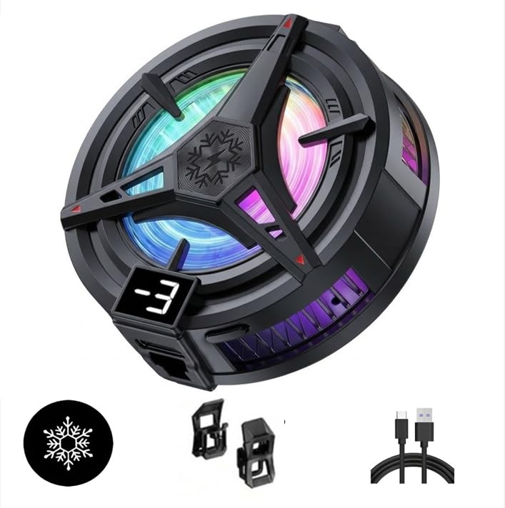 Cooler Gamer para Celular - Modelo TL-07 - RGB Magnético Resfriamento com Alumínio e LED (Android_Iphone)