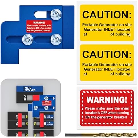 LATING Generator Interlock for Square D QO or Homeline 100 or 125 A mp Panels, Blue Cover