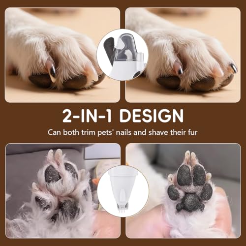 Image of Qpets 2-in-1 Pet Nail Clipper & Hair Trimmer with LED Light, IPX7 Waterproof, Illuminated Precision Paw Trimmer Dual Head Nail Clipper Grooming Tool for Dogs & Cats