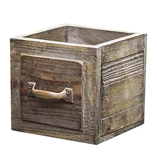 Country Style Wood Planter Box [1-Drawer] Rustic Wooden Flower Box