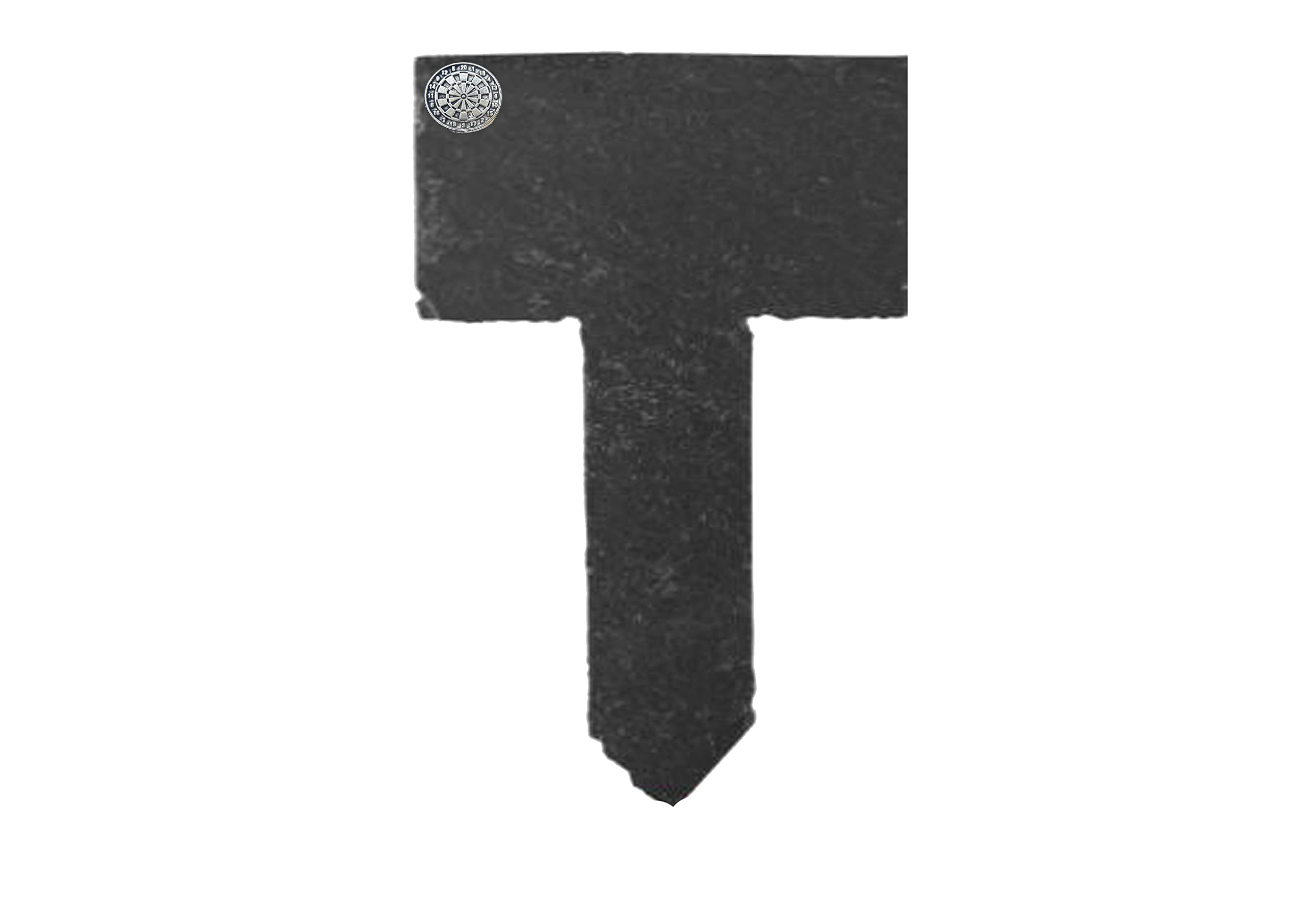 s18 Small Dart Board fine English Pewter on a Slate Garden Plant Tag or A Memorial Graveside Stake Funeral