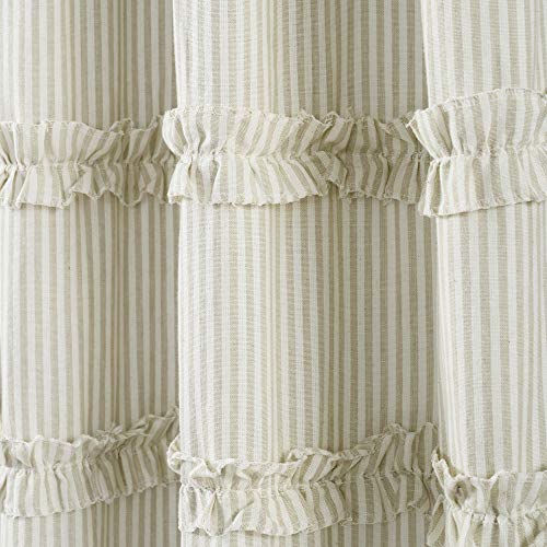 Lush Decor Vintage Stripe Yarn Dyed Cotton Window Curtain Panel Pair, 95" X 40", Neutral #TOP20