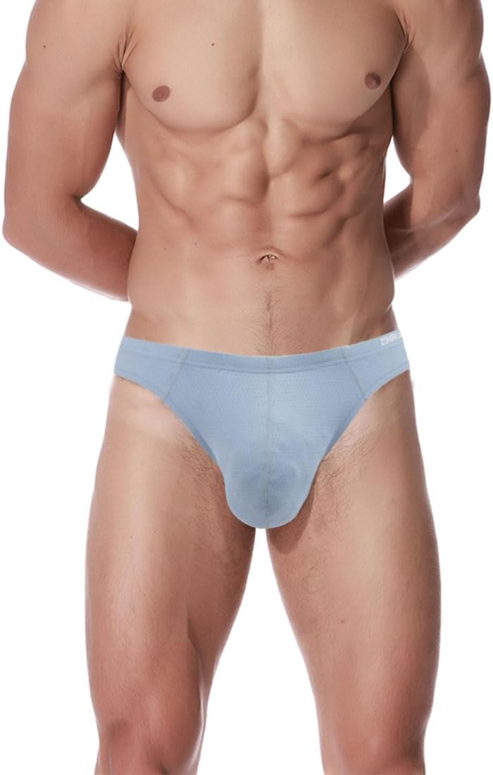 ZONBAILON Men's Sexy Underwear Briefs with Bugle Pouch Low Rise Breathable Soft Briefs