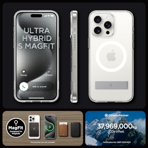 Spigen Ultra Hybrid S MagFit for iPhone 15 Pro Max Case, Crystal Clear - image 7