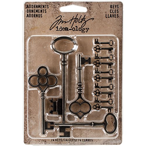 Adornos teclas Tim Holtz complementos vintage para scrapbook y bellas artes