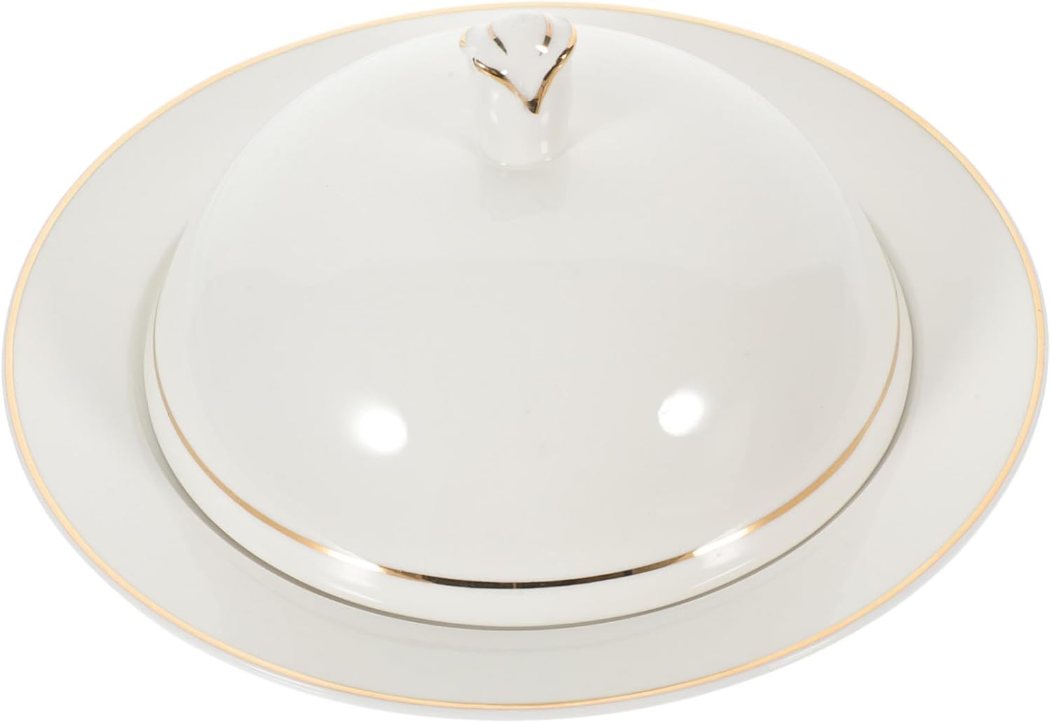 OUNONA Household Ceramic Plate Lid Dinner Plate Smooth Edges for Versatile Use